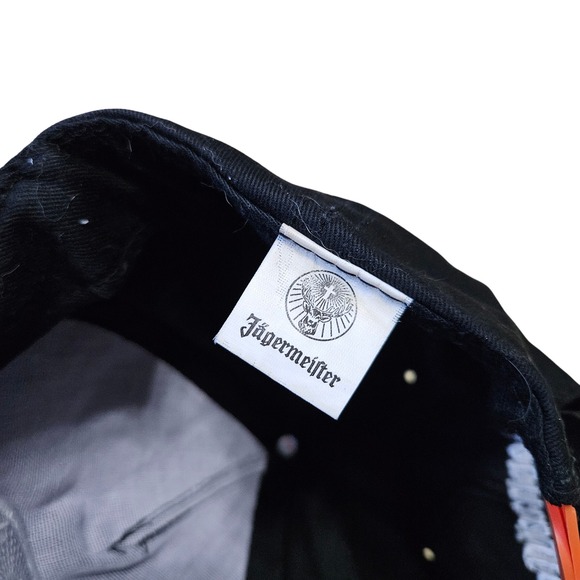 Jagermeister Black & Orange Baseball Cap Hat Snapback Jager Shot One Size - Picture 4 of 5